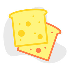 Bread single vector icon illustration