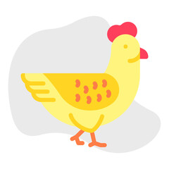 Chicken single vector icon illustration