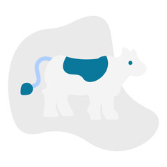 Cow single vector icon illustration