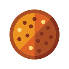 red and yellow polka dots on white background