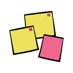 Sticky Notes Outline on White Background Design