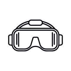 VR Headset Outline on White Background Vector