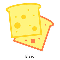 Bread single vector icon illustration