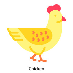 Chicken single vector icon illustration