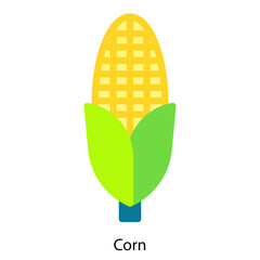 Corn single vector icon illustration