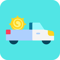 Pickup Truck single vector icon illustration