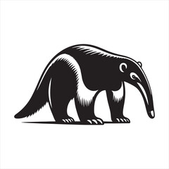 Curious Snouts of the Wild: A Unique Collection of Anteater Vector Silhouettes Highlighting the Distinct Form, Gentle Nature, and Insect-Hunting Charm of These Fascinating Creatures