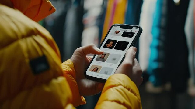 Person browses video content on a smartphone