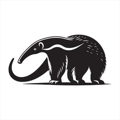 Curious Snouts of the Wild: A Unique Collection of Anteater Vector Silhouettes Highlighting the Distinct Form, Gentle Nature, and Insect-Hunting Charm of These Fascinating Creatures