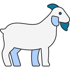 Goat single vector icon illustration