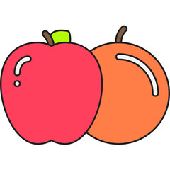 Fruits single vector icon illustration