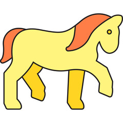 Horse single vector icon illustration
