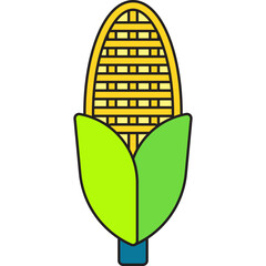 Corn single vector icon illustration