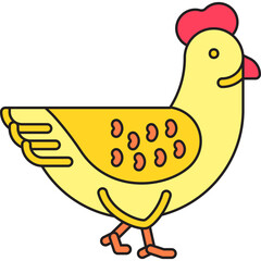 Chicken single vector icon illustration