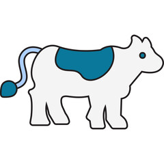 Cow single vector icon illustration