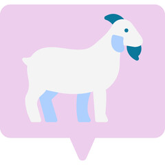 Goat single vector icon illustration
