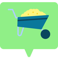 Wheelbarrow single vector icon illustration