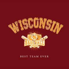 Retro typography university united states state vintage slogan print, 
highlighted grunge texture for graphic t-shirt or sweatshirt hoodie - Vector