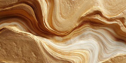 Abstract image of swirling, textured gold and beige tones creating a flowing, wave-like pattern, showcasing luxurious, elegant design aesthetics