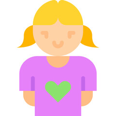 Girl single icon vector illustration