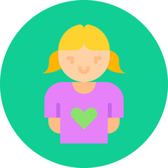 Girl single icon vector illustration