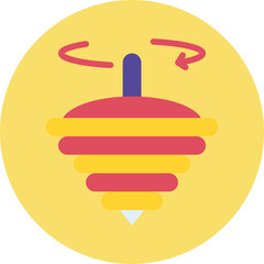 Fototapeta premium Spinning Top single icon vector illustration