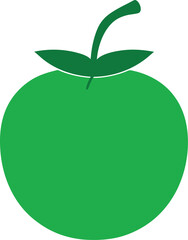 Green coconut silhouette on transparent background