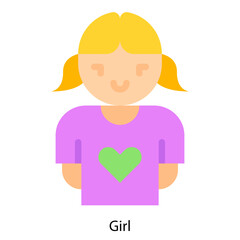 Girl single icon vector illustration