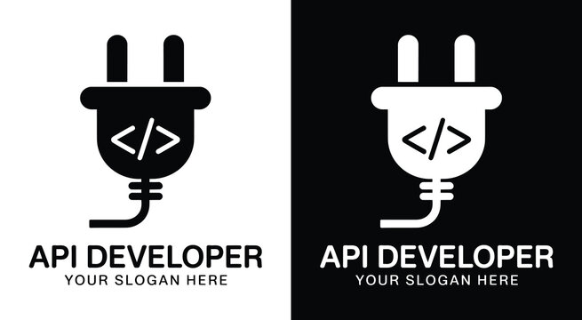 Modern plug and node logo for API developers representing clean connectivity and efficient system integration solutions