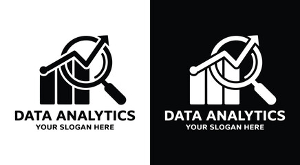 Bold black bar lens insight data analytics logo for modern businesses Ideal for branding, identity and professional use