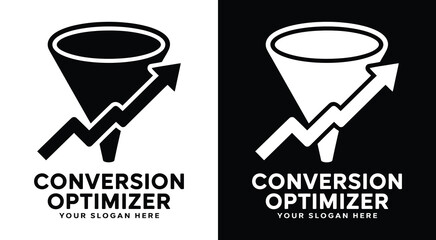 High-impact funnel and arrow logo for conversion specialists representing sales growth and performance marketing results