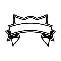 Elegant Black And White Ribbon Banner Vector Graphic Decorative Scroll Isolated Design Perfect For Invitations Or Announcements