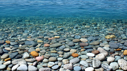 Clear Shallow Water Over Colorful Pebbles