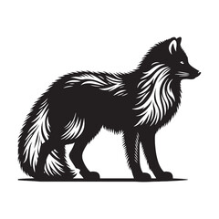 Whispers of the North: A Captivating Collection of Arctic Fox Vector Silhouettes Showcasing the Silent Beauty, Adaptability, and Elegance of This Enigmatic Winter Survivor