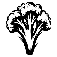 Simple Broccoli Floret Vector Illustration on a white backdrop for posters