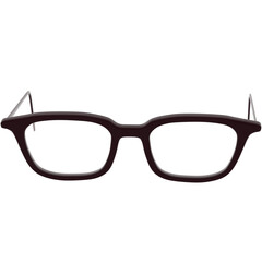 3d render black eyeglasses frame realistic optical with transparent background