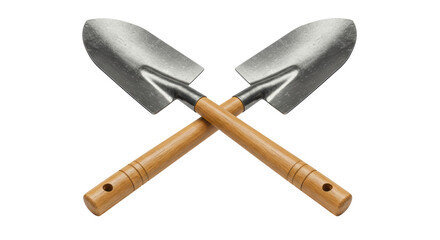 Isolated Set of Shovels Gardening Implements Tools