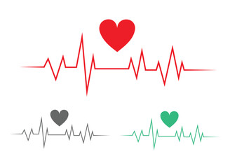 Heart Rate Monitor with Various Heart Symbols Displayed in Different Color Shades
