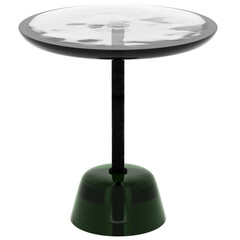 3d render green base pedestal table with transparent background