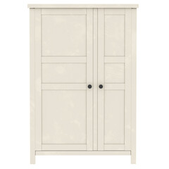 3d render white wooden storage cabinet with transparent background
