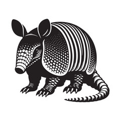 Armor of Nature: A Distinctive Collection of Armadillo Vector Silhouettes Showcasing the Unique Shape, Protective Shell, and Quiet Charm of This Fascinating Burrowing Mammal