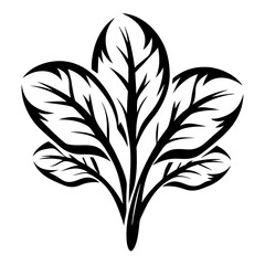 Abstract Foliage Design, Bold Black and White Stylized Leaf Pattern