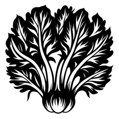 Bold Black and White Image of Romaine Lettuce Illustrating Health and Wellness