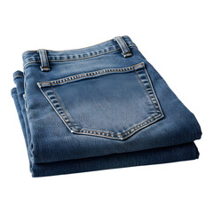 Stack of two pairs of folded denim jeans