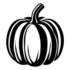 Striking black and white pumpkin illustration perfect for autumnal designs