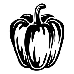 Stylized monochromatic bell pepper illustration with bold lines and modern appeal