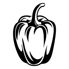 Bold Graphic Silhouette of a Bell Pepper, Elegant and EyeCatching