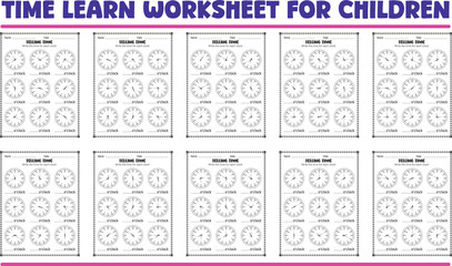 Telling time worksheets for children practice