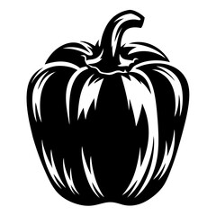 Bold Black and White Pepper Silhouette with Artistic Lighting Effects Shown