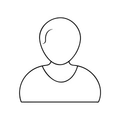 User profile icon outline representing individuality and identity, black and white design